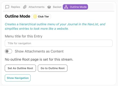 Outline Mode Tab